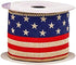 Rustic American Flag Patriotic Ribbon - 2 1/2" x 10 Yards, USA Wired Ribbon for Wreaths, 4th of July, Trees, Crafts, Decorations, Veterans Day Dec...