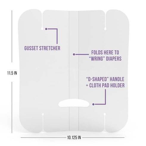 Cloth Diaper Sprayer Splatter Shield with Gusset Stretcher + Laundry Mitts | Perfect for Rinsing Cloth Diapers and More! | Small, Ergonomic Design...