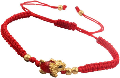 Chinese New Year Dragon Red String Bracelet Adjustable Lucky Red Chinese Zodiac Animal Dragon Charm Bracelet New Year Jewelry Gifts for Women Men...