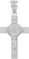 925 Sterling Silver St. Benedict Crucifix Cross Charm Pendant (1.10")...