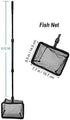 6 in 1 Multi-Function Aquarium/Fish Tank Cleaning Tool, Algae Scraper, Small & Large Fish Net, Sponge, Plant Fork, Gravel Rake for Long Deep Fish ...