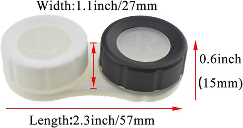 HAHIYO Contact Lens Case Box Holder Kit with Mirror Durable Leakproof Light Convenient Left/Right Eyes Contact Lens Container Soak Storage Kit wit...