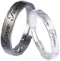 Matching Promise Rings for Couples Love Forever Wedding Bands Sets for Him and Her Black White Sterling Silver Plated Open Adjustable Stackable Ri...