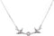 Kercisbeauty Double Swallow Flying Bird Silver Necklace with Pearl for Women Boho Collar Bone Choker...