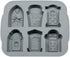 6-Grid Grave Tombstone Halloween Soap Chocolate Dessert Ice Cream Ice Making Muffin Pan Microwave Safe Silicone Mold Baking Pan Baking Supplies Ki...