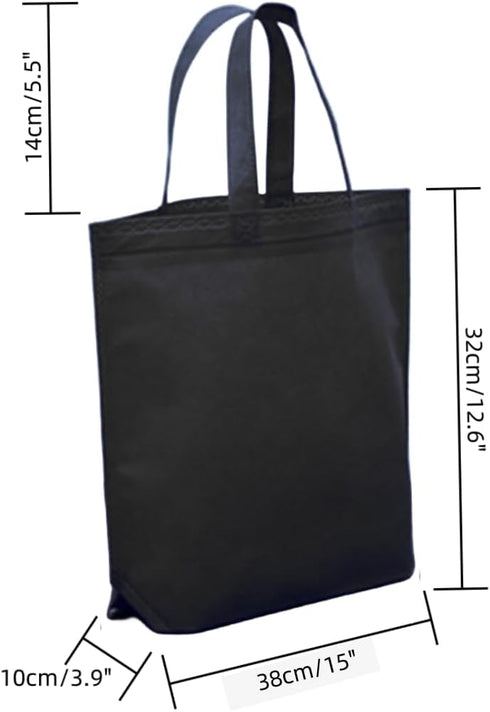 10PCS Reusable Tote Bags Travel To-Go Kicthen Dining Food Non-woven Fabric Shopping Grocery Bags with Handles...