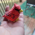 Cardinal Wood Red Bird Figurine Miniature Garden Statue Carving Home Decor Sculpture Small Animal...