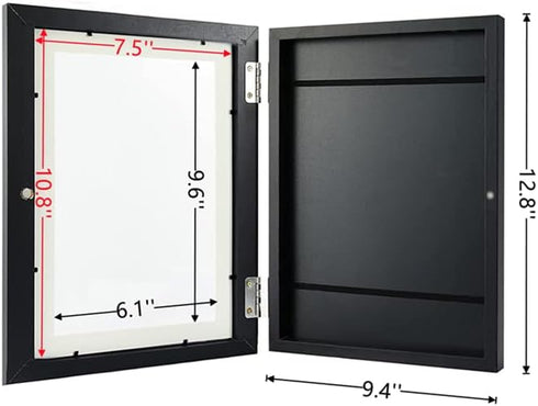 Kids Art Frame Front Opening Kids Artwork Frames Changeable Display 6.1x9.6 with Mat or 7.5x10.8 Without Mat Kid Artwork Picture Frames for Kids A...