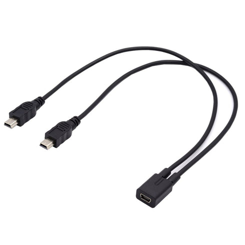 chenyang Mini USB Female 1 to 2 Mini USB Male Splitter Extension Charge Cable...