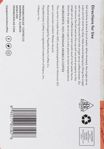 Papanicholas Coffee Single Serve Coffee Cups, Fits Keurig K Cup Brewers, Coffee Pods Hawaiian Islands Blend,12 Ounce...