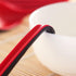 2 Pack - Red and Black 6.5-inch Asian Soup Spoon with Hook– Fuji Chinese Japanese Korean Style Spoon, Perfect for Melamine Won Ton Rice Pho Soba &...