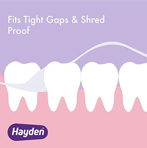 Hayden Expanding Dental Floss. Expands To Clean Between Tight Teeth. 6 Pack Value. Fresh Feeling Polar Mint Woven Floss. Anti Tartar Actives for G...