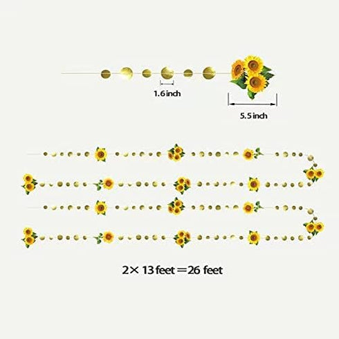 Cheerland Sunflower Party Decoration Garland Birthday Party Hanging Streamers for Sunflower Graduation Baby Shower Wedding Bridal Shower Summer Au...