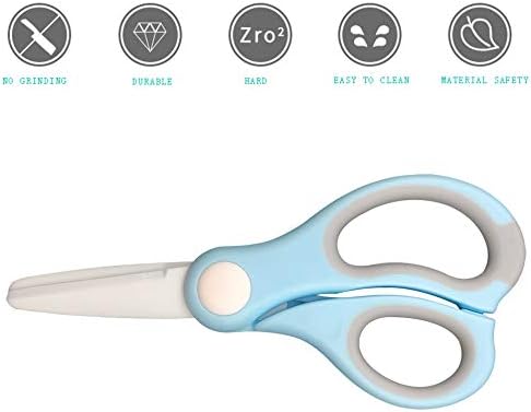 Ceramic Scissors,Healthy Baby Food Scissors with Cover Portable Shears (Blue-2)...