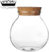 1PCS 500G/17oz Cear Empty Round Large Capacity Sealed Glass Bottles Vial Jars Packing Storage Hoder Containers with Wood Cork Stopper for Make up ...