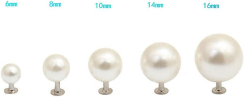 AKOAK 100 Set Pearl Rivet,Half Hole Faux Pearls Rivets Studs Buttons for Hat/Shoe/Clothes/Bag/Skirt/Bridal Veil DIY Accessories (10.0mm)...