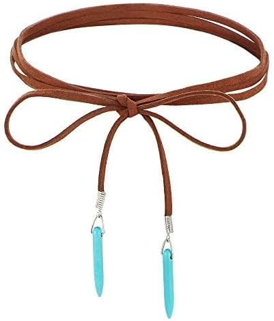 Bohemian Long Choker with Turquoise Pendant Sexy Rock Handmade Vintage Necklace Women Accessories...