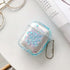 UnnFiko Bling Quicksand Case Compatible with AirPods 1 & 2, Cute Sparkle Liquid Protective Case, Funny Creative Hard Clear Airpods Cover with Keyc...