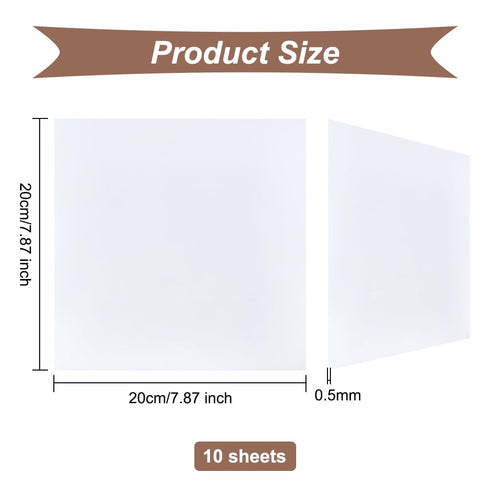 OLYCRAFT 10 Sheets White ABS Plastic Sheet 8x8 Inch ABS Plastic Plates 0.5mm Thick Hard Plastic Sheet for Architectural Models Sand Table Building...