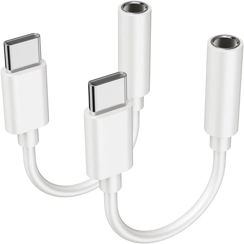2PCS USB C to Headphone Jack, Premium USB C to 3.5mm Audio Adapter, Compatible with Samsung S20/S20+/S20 Ultra, Pixel 4/+ 4XL, and More USB C Devi...