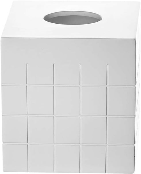 Creative Scents Polar White Tissue Box Cover Square – Decorative Tissue Holder for Bathroom, Tissue Box Holder with Wide Opening - White Bathroom ...