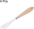4pcs No.19 Palette Knives 24mm Width Stainless Steel Small Slant Spatula Painting Pallet Knife with Wood Handle for Oil Acrylic Canvas Mixing Spre...
