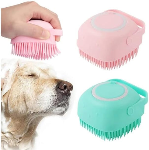 MB&RB STORE Pack of 2 Soft Silicone Pet Bath Brushes, Pet Grooming Shampoo, Massage Dispenser for Short and Long Haired Dogs and Cats...