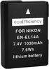2-Pack of EN-EL14, EN-EL14A Batteries for Nikon D3500, D3100, D3200, D3300, D3400, D5100, D5200, D5300, D5500, D5600, DF, Coolpix P7000, P7100, P7...