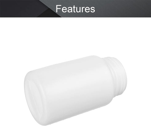 Othmro 10pcs 250ml/8.45oz Plastic Bottles w Scale,Lab Cylindrical Chemical Reagent Bottle,Wide Mouth Laboratory Reagent Bottle,Sample Sealing Liqu...