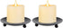 2pcs Black Iron Plate Candle Holder, Candle Trays,Pedestal Candle Stand for Wax Candles, Incense Cones, Spa, Weddings...