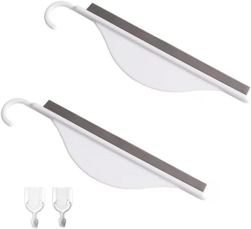 2Pcs Mini Squeegee with Hanging Hook, Bathroom Shower Mirror Squeegee for Tiles, Silicone Small Kitchen Countertop Sink Squeegee, Water Wiper Scra...
