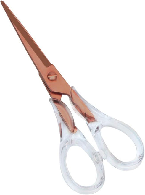 Stylish Acrylic Rose Gold Multipurpose Scissors Stainless Steel 6.3 Inches Office Scissors Desktop Stationery for Cutting Heavy Duty Leather Arts ...