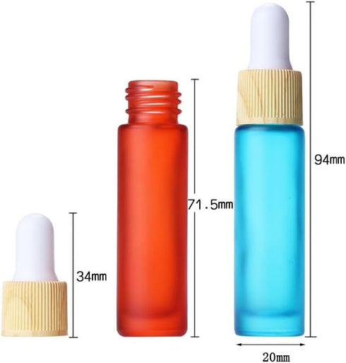 10 Pack 10ml Frosted Glass Dropper Bottle,Empty Refillable Dropper Bottle Travels Bottle for Essential Oils, Aromatherapy, Perfume,Cosmetic,Labora...