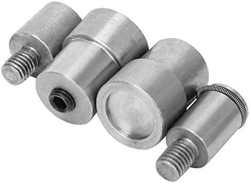 Snap Buttons Dies Set, Pack of 4 Stainless Steel Pressing Machine Button Die Replacement Kits for 651633/831 Buttons, Suitable for 12mm 15mm 21.5m...