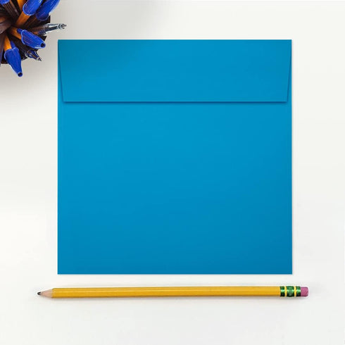 LUXPaper Square Invitation Envelopes | Peel & Press | 6" x 6" | Pool Blue | 80lb. Text | 50 Qty...