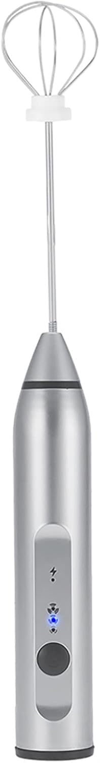 Electric Milk Frother,Rechargeable Electric Cappuccino Frother,Professional for Restaurant Home(Silver)...