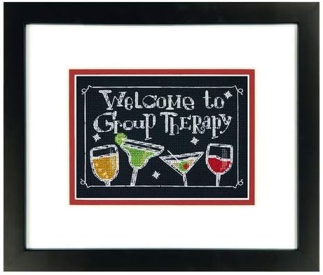 Dimensions Group Therapy Counted Cross Stitch Kit, Mini Cross Stitch, 5” x 7”...
