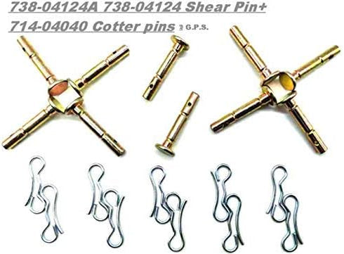 Gavin parts shop 738-04124A Shear Pins & 714-04040 Cotter Pins for MTD Cub Cadet Snow Blower 10 Set (0.25" x 1.5")...
