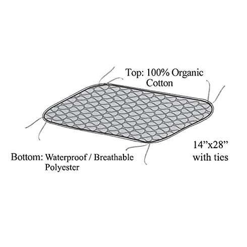 American Baby Company Waterproof Quilted Sheet Saver Pad, Changing Pad Liner Made with Organic Cotton Top Layer, 28" x 14"...