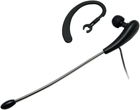 Wired Mono Single Headset One Hook Design Earphone Earbud with Bendable Boom Arm Mic, Adjustable Ear Angle and Earhook Length, 15mm Driver, 3.5mm ...
