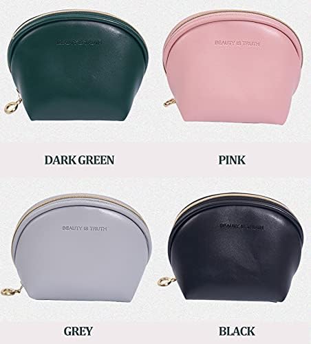 Womens Mini Cosmetic Beauty Bag,Half Moon Coin Purse Lipsticks Pouch With Zipper for Girls Makeup Accessories (Pink)...