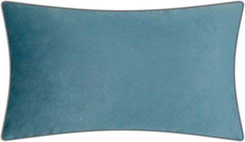 Solid Velvet Decorative Throw Pillowcase Luxury Soft Cushion Cover for Sofa Couch Chair 14 x 24 Inches Blue...
