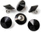 6-pcs 12mm Austria Crystal 1122 Rivoli Button with Shank, SW-1122BT (Jet)...