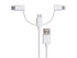 Monoprice 3-in-1 Multiport USB to USB Micro-B + USB-C + Lightning Charging Cable - 3 Feet, White - Essential Series...