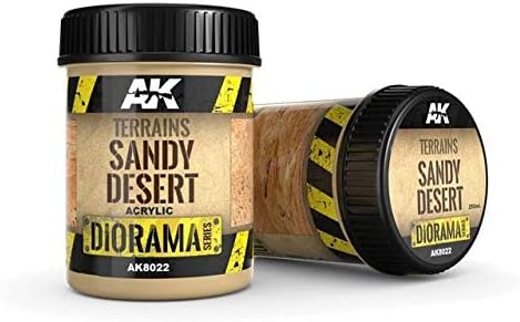 AK-Interactive AK 8022, Terrains Sandy Desert, Acrylic Paint Color - 250 ML / 8.45 Fl.Oz Jar - Model Building Paints and Tools # AK-8022...