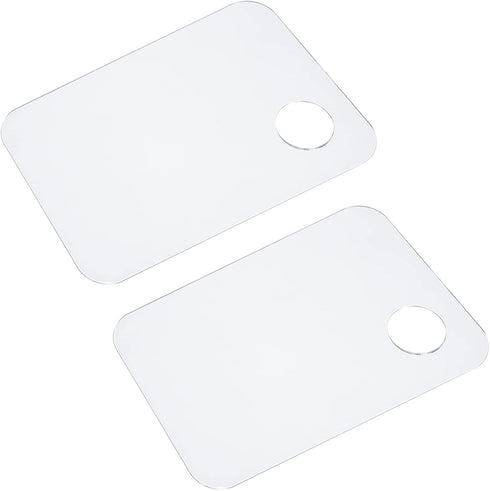 PATIKIL Acrylic Paint Pallet, 2Pcs Rectangle Paint Tray Palette Painting 8x12x0.08 with Thumb Hole for Watercolor Gouache DIY Art Craft Clear...