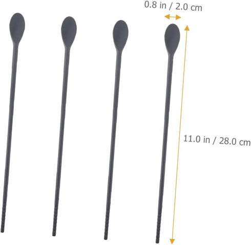 2 Pairs Silicone Integrated Chopsticks Spoon Coffee Mixing Spoons Ice Cream Spoons Coffee Stirring Sticks Coffee Stirring Spoon Beverage Stirrer L...