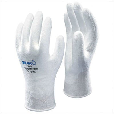 SHOWA 540 Palm Fit Cut Resistant 540 White HPPE Polyurethane Palm Coated Gloves, Large...