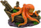 Small Aquarium Decoration Cute Octopuse Design Fish Tank Ornament Shipwreck Landscaping for Mini Small 5 10 Gallons Fish Turtle Tank...