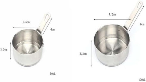 2PCS Stainless Steel Mini Sauce Pan, Sauce Mini Pot, Dipping Sauce Bowl, Cooking Sauce Cup with Handle, Restaurant Table Sauce Dish, Sauce Cooking...